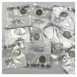 (10) Silver Mercury Dimes, US 90%