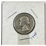 1948 Washington Silver Quarter, US 90% Coin