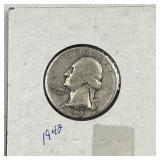 1942 Washington Silver Quarter, US 90% Coin