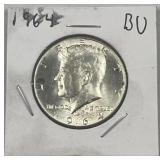 1964 JFK 90% Silver Half Dollar, BU