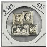 3.32g Sterling Silver Vtg. Mini Stamp Bars .925