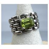 925 Silver Peridot Jubilee Band Ring