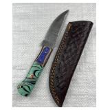 Damascus Steel Fixed Blade Knife w/ Sheath