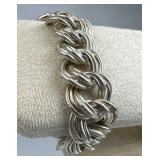 925 Silver Textured Rope Multi-Curb Link Bracelet