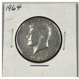 1964 JFK 90% Silver Half Dollar, US 50c Coin
