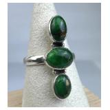 925 Silver Southwestern Vertical 3 Copper Turquois