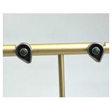 925 Silver Teardrop Green Turquoise Shadowbox Post