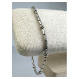 925 Silver Italy Bead Snake Bamboo Link Bracelet