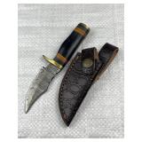 Damascus Steel Fixed Blade Knife w/ Sheath