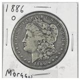 1886-O Morgan Silver Dollar, Better Date 90%