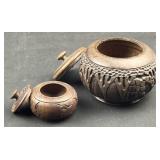 Pair of Heavy Carved Ironwood Bowls, Africa