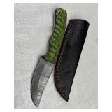 Damascus Steel Fixed Blade Knife w/ Sheath