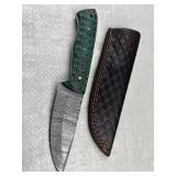 Damascus Steel Fixed Blade Knife w/ Sheath