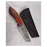 Damascus Steel Fixed Blade Knife w/ Sheath
