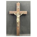 INRI Jesus Crucifix, 12", Real Ebony Wood
