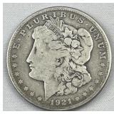 1921 Morgan Silver Dollar, US $1 Coin, 90%