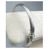 925 Silver Italy Vintage Ribbed  Bangle Bracelet