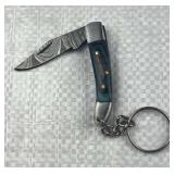 Damascus Steel Folding Blade Keychain Knife