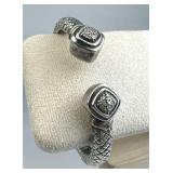 925 Silver 14K Diamond Town & Country Kick Cuff Br