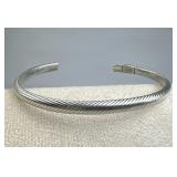 925 Silver Taxco Ribbed Cuff Bracelet