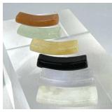 (6) Multi-Color Curved Jadeite Gemstone Bars