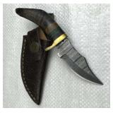 Damascus Steel Fixed Blade Knife w/ Sheath