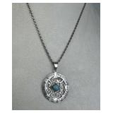 925 Silver Mandala Turquoise Pendant Necklace