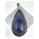 925 Silver Pear Shaped Blue Sodalite Pendant