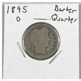 1895-O Barber Silver Quarter, US 90%