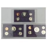 1985, 1987 & 1990 US Proof Coin Sets