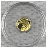 1/100th Oz 24K Gold Eagle Round .9999 USA