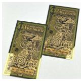 (2) 1 Goldbacks South Dakota 1/1000th 24K Gold