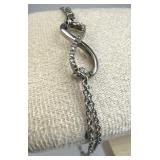 925 Silver Genuine Diamonds Infinity Adj Double Ch