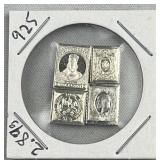 2.89g Vtg. Sterling Silver Stamp Art Bars .925