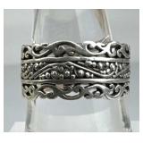 925 Silver Vintage SARDA Bali Filigree Open Band