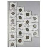 (18) 1920s-30s Buffalo Nickels, US 5c Coins