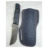 Damascus Steel Fixed Blade Knife w/ Sheath