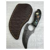 Damascus Steel Karambit Blade Knife w/ Sheath