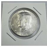 1964 JFK 90% Silver Half Dollar, US 50c Coin