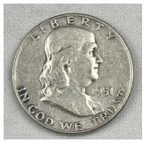 1951 Franklin Silver Half Dollar, US 90%