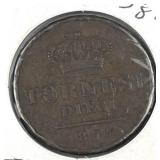 1854 Italian States Large Copper 10 Tornesi