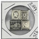 3.55g Vtg. Sterling Silver Stamp Art Bars .925