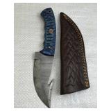 Damascus Steel Fixed Blade Knife w/ Sheath