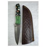 Damascus Steel Fixed Blade Knife w/ Sheath