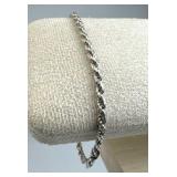 925 Silver Italy Vintage Twisted Rope Chain Bracel