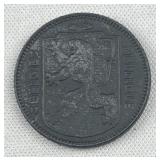 1944 Belgian 1 Franc Coin, Rotated Die