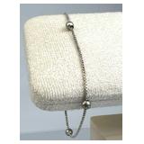 925 Silver Italy 3 Ball Bead Box Link Chain Bracel