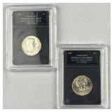 1979 & 1999 Susan B. Anthony Dollars in Slab