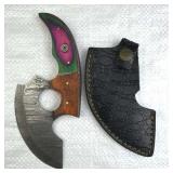 Damascus Steel Fixed Blade Knife w/ Sheath