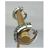 925 Silver Ross Simons Aquamarine Huggie Hoop Earr